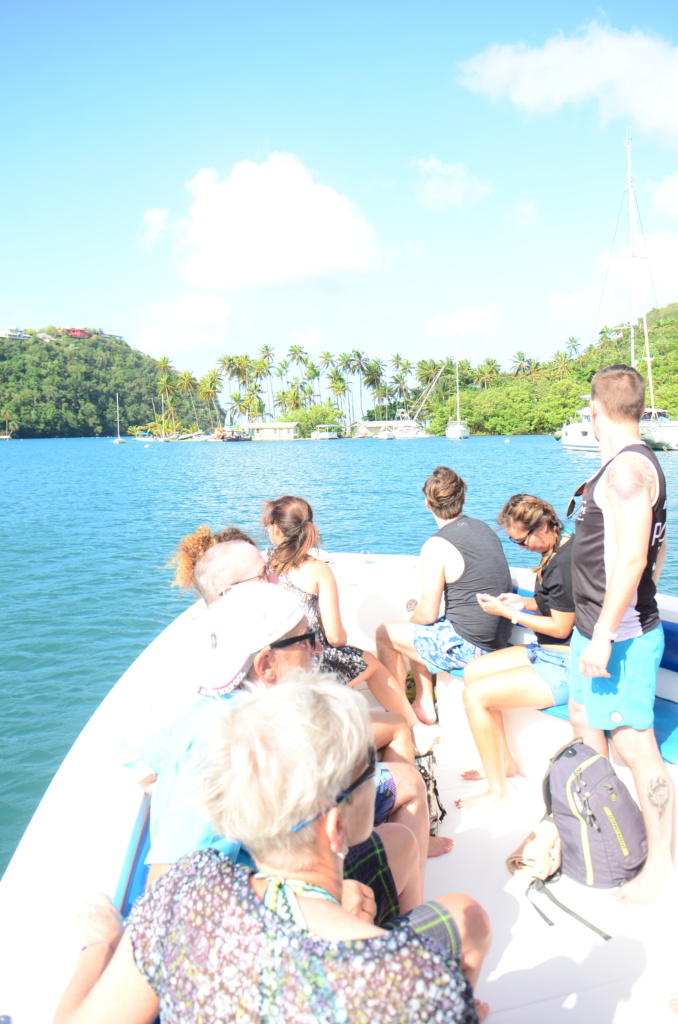 Small group of persons on a boat tour